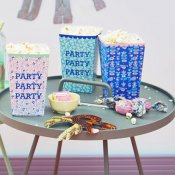 Popcorn & party boxar 6p blålila Rice