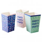 Popcorn & party boxar 6p blålila Rice