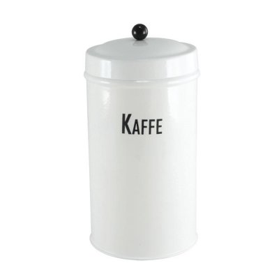Plåtburk kaffe vit/svart Strömshaga