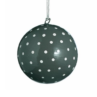 *Julgranskula prickig grå/vit Madam Stoltz