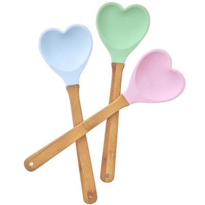 Hjärtformad silicon slev pastell Rice